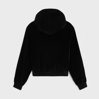 Sudadera holgada con cremallera en jersey de terciopelo