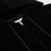 Sudadera holgada con cremallera en jersey de terciopelo Sudadera holgada con cremallera en jersey de terciopelo