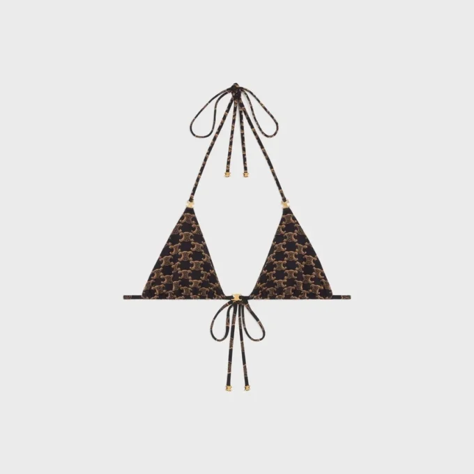 Top triangular en jersey mate con monograma Top triangular en jersey mate con monograma