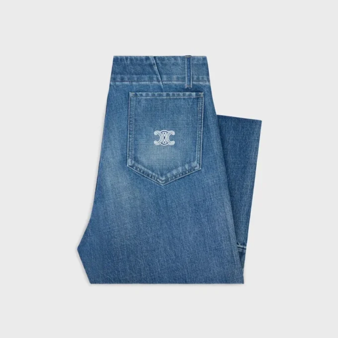 Vaqueros acampanados 002 en denim de algodón ligero Vaqueros acampanados 002 en denim de algodón ligero