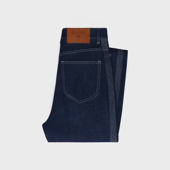 Vaqueros acampanados 003 en denim índigo ligero