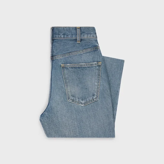 Vaqueros acampanados Dylan con firma en denim de algodón Vaqueros acampanados Dylan con firma en denim de algodón