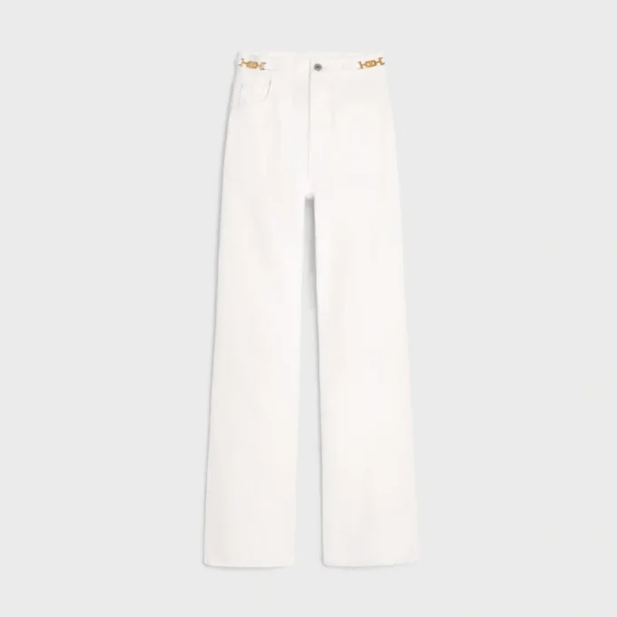 Vaqueros acampanados Jane en denim lavado blanco óptico Vaqueros acampanados Jane en denim lavado blanco óptico