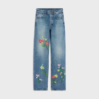 Vaqueros boyfriend bordados 001 en denim de algodón Vaqueros boyfriend bordados 001 en denim de algodón