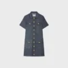 Vestido mini de denim lavado al natural Vestido mini de denim lavado al natural