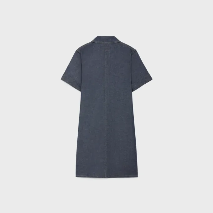 Vestido mini de denim lavado al natural Vestido mini de denim lavado al natural