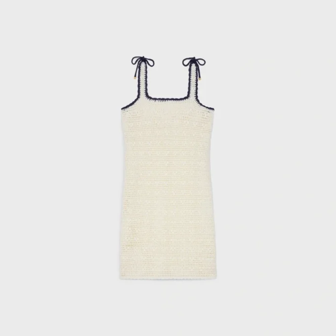 Vestido mini Triomphe de algodón de ganchillo Vestido mini Triomphe de algodón de ganchillo