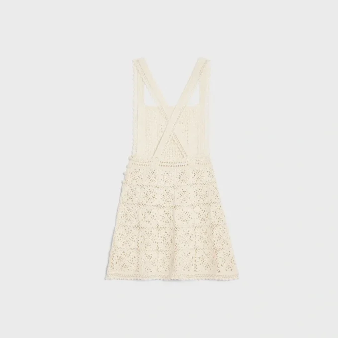 Vestido mini Triomphe de algodón de ganchillo Vestido mini Triomphe de algodón de ganchillo