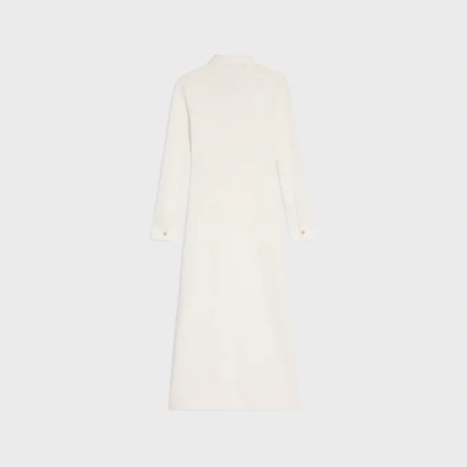 Vestido polo midi de algodón de ganchillo Vestido polo midi de algodón de ganchillo