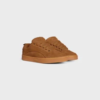Zapatillas bajas con cordones CELINE Huntington en piel de becerro anteada y malla