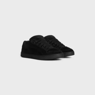 Zapatillas bajas con cordones CELINE Huntington en piel de becerro anteada y malla