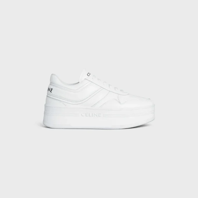 Zapatillas Block con suela de cuña en piel de becerro