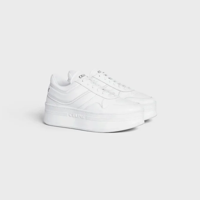 Zapatillas Block con suela de cuña en piel de becerro