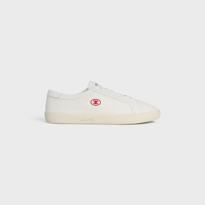 Zapatillas con cordones CELINE Lou Low con el logotipo Triomphe en lona y piel de becerro Zapatillas con cordones CELINE Lou Low con el logotipo Triomphe en lona y piel de becerro