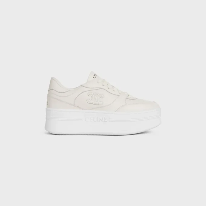 Zapatillas con cuña en piel de becerro