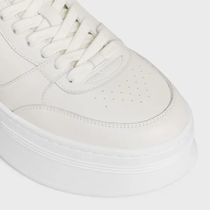 Zapatillas con cuña en piel de becerro