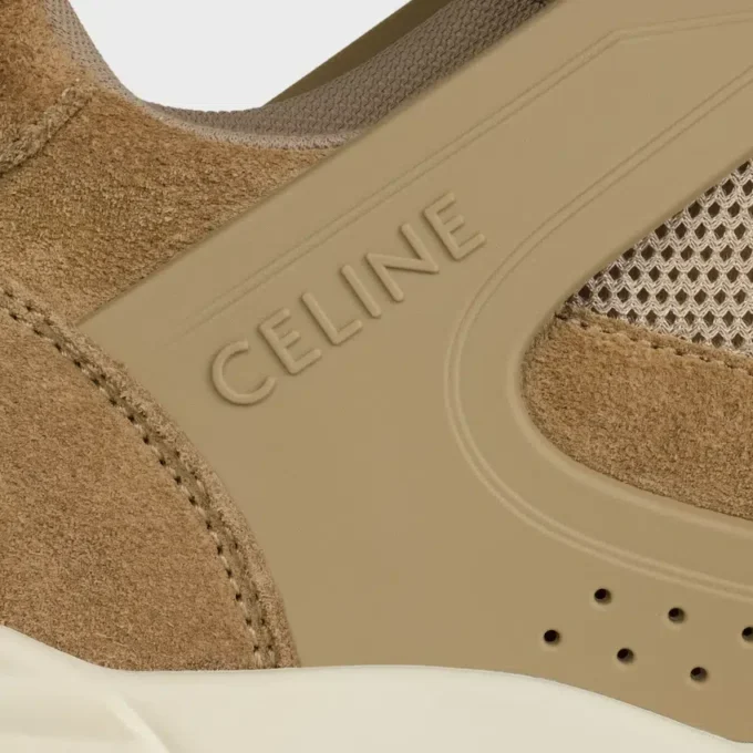 Zapatillas deportivas de cordones bajas CELINE Trainer Ct-09 en piel de becerro de ante y malla Zapatillas deportivas de cordones bajas CELINE Trainer Ct-09 en piel de becerro de ante y malla