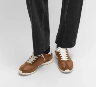 Zapatillas Racer de nailon, ante y piel de becerro