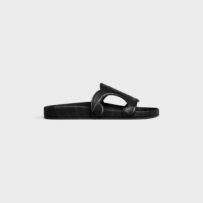 Zapatillas Triomphe en piel de becerro con estampado de cocodrilo