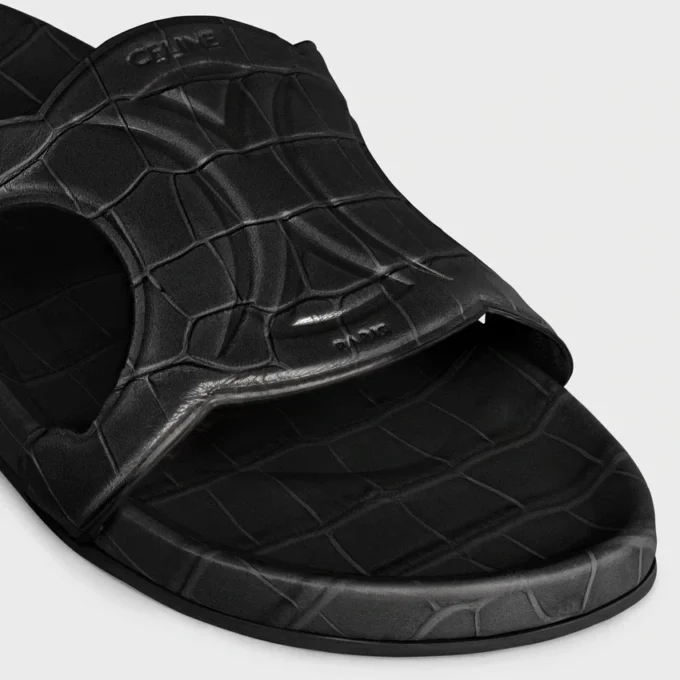 Zapatillas Triomphe en piel de becerro con estampado de cocodrilo