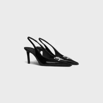 Zapatos CELINE Alma Triomphe con talón abierto en piel de becerro brillante Zapatos CELINE Alma Triomphe con talón abierto en piel de becerro brillante