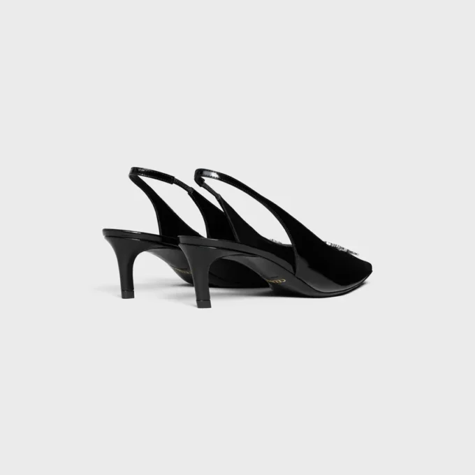 Zapatos CELINE Alma Triomphe con talón abierto en piel de becerro brillante Zapatos CELINE Alma Triomphe con talón abierto en piel de becerro brillante