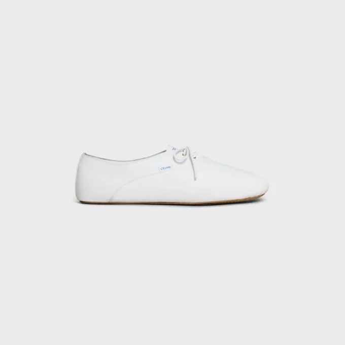 Zapatos de ballet con cordones en piel de cordero