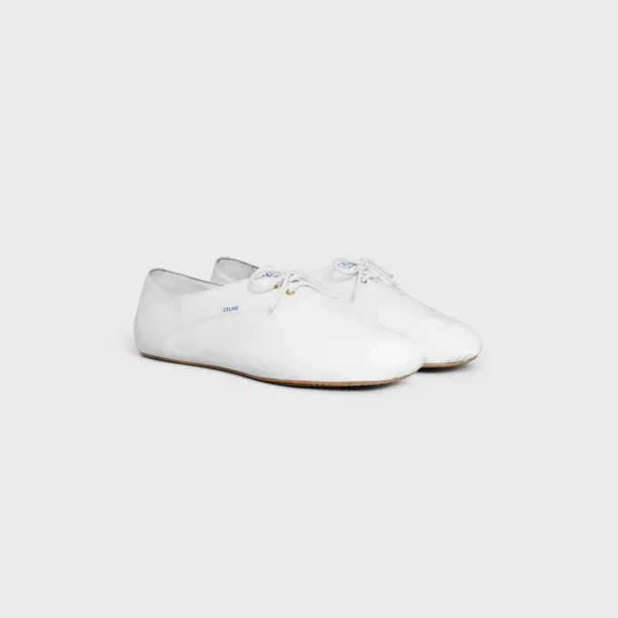 Zapatos de ballet con cordones en piel de cordero