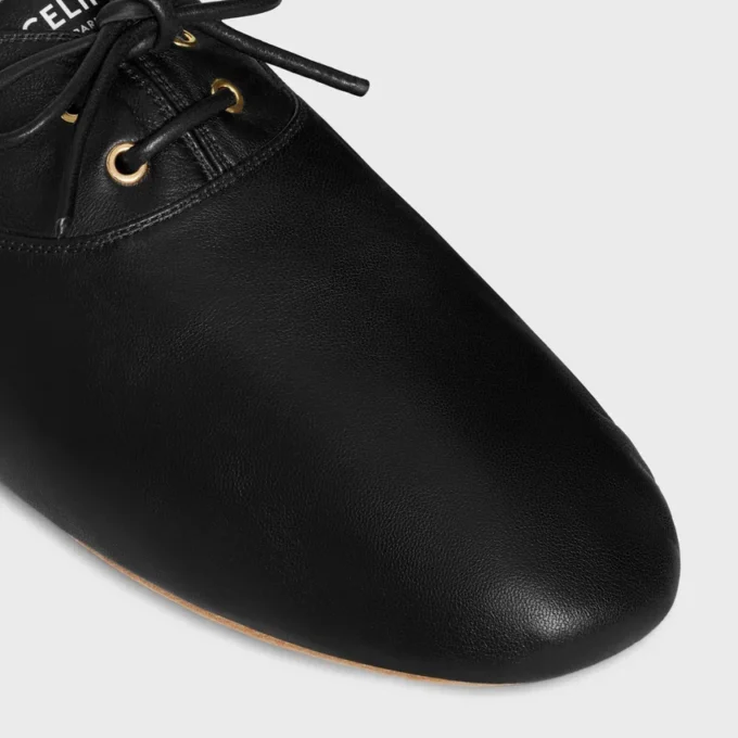 Zapatos de ballet con cordones en piel de cordero