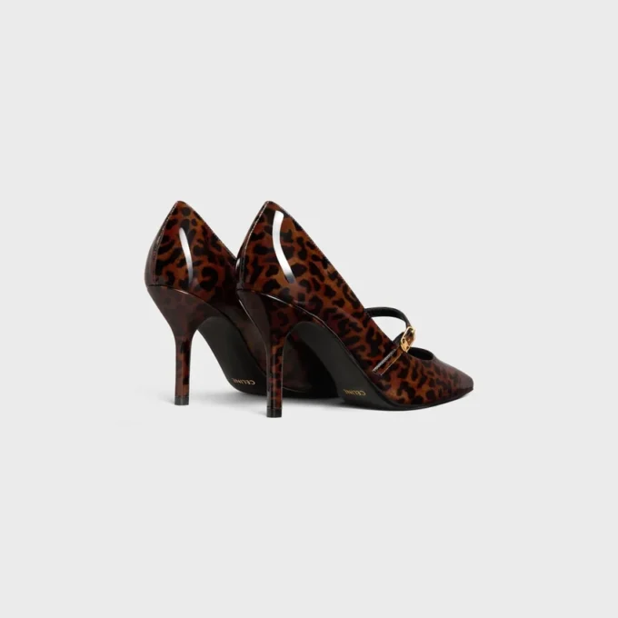 Zapatos de salón con tiras CELINE Judy en piel de becerro charol estampada de leopardo Zapatos de salón con tiras CELINE Judy en piel de becerro charol estampada de leopardo