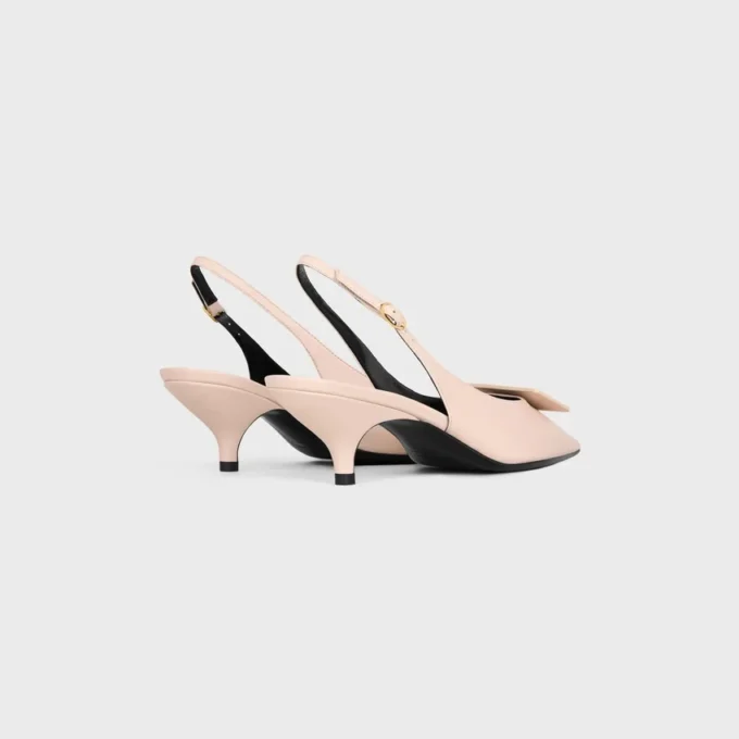 Zapatos de tacón con talón abierto de piel de cordero Zapatos de tacón con talón abierto de piel de cordero